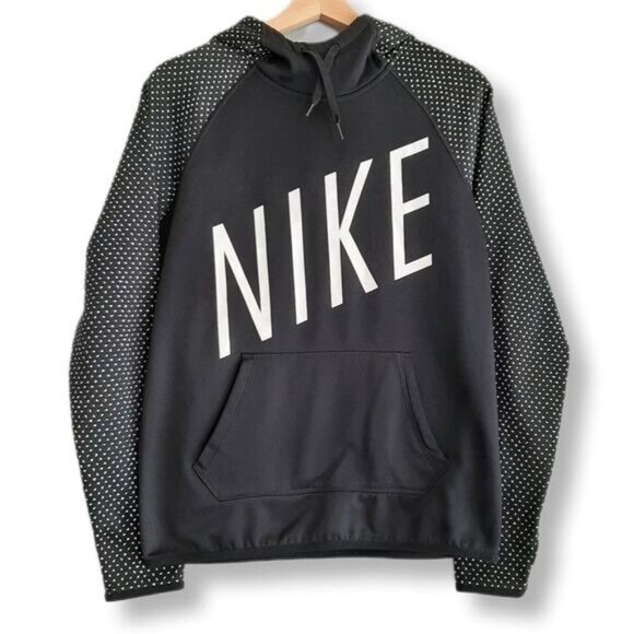 NIKE Sporty Pullover Hoodie Sweatshirt B&W Sz S - Picture 1 of 11
